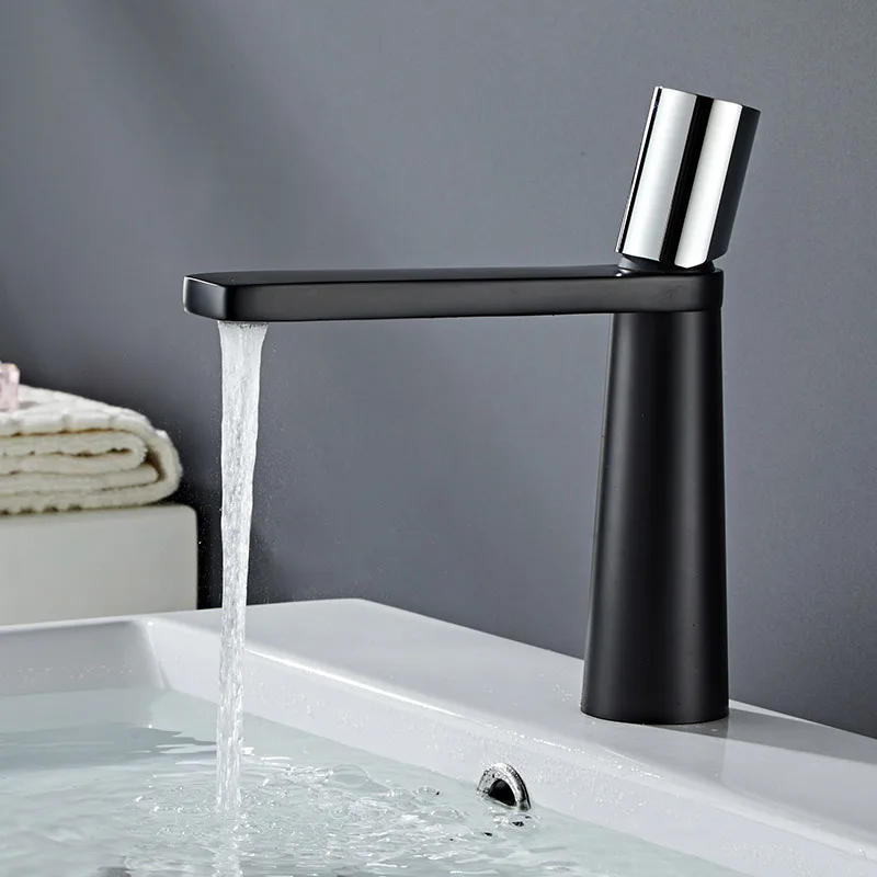 TOP1 Black White Basin Faucet Brass Faucet for Bathroom Deck Mounted Washbasin Taps Bathroom Sink Mixer Wash Basin Mixer