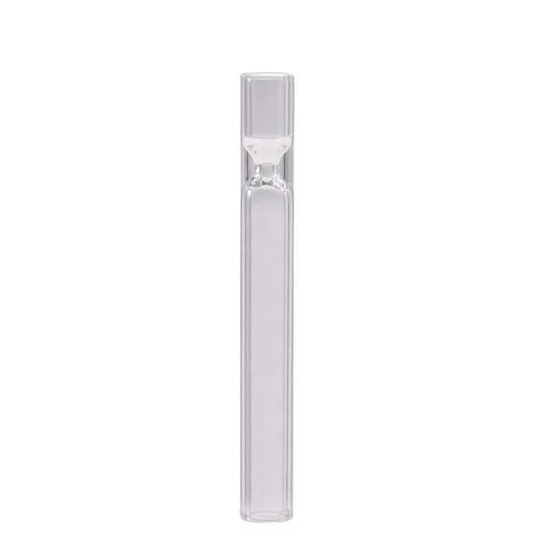king size 110mm Glass pipe Smoking filter tips tube round mouthpiece custom logo for dry herb cigarette pre-roll