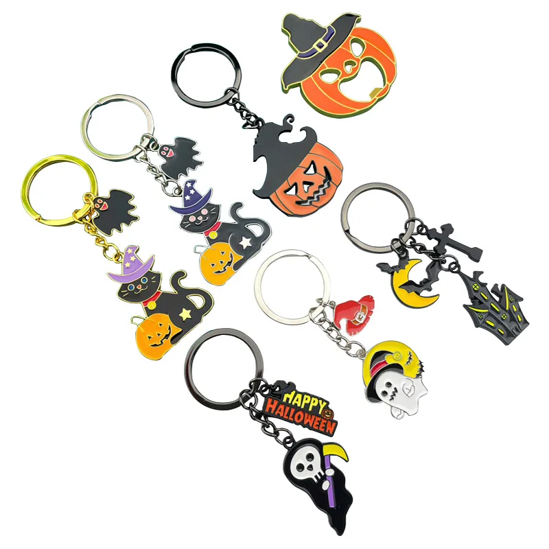 Customized halloween bottle opener metal pumpkin bat skeleton ghost bottle opener keychain