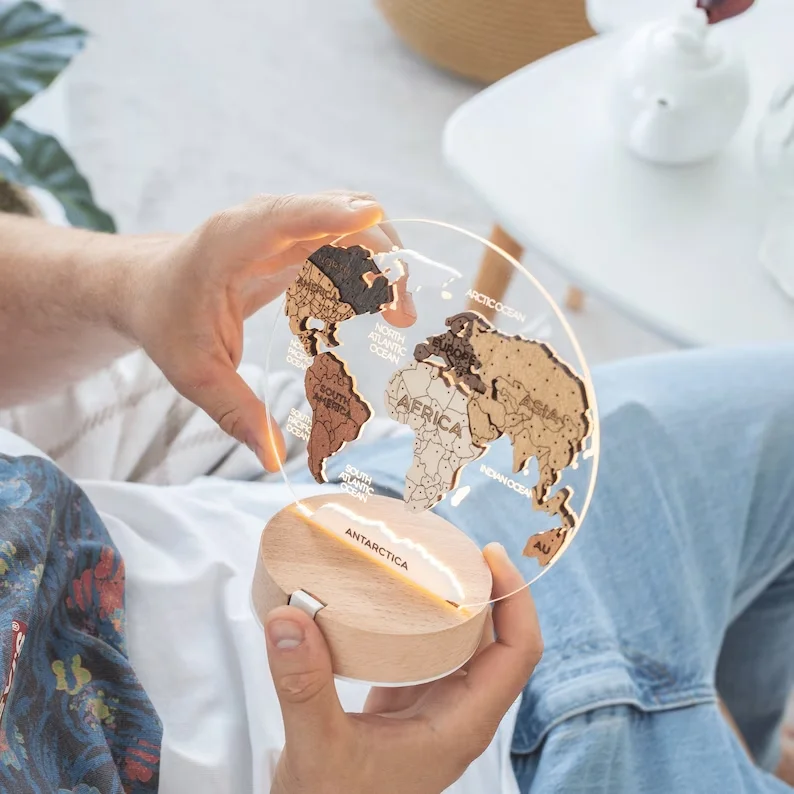 Anniversary 3d Travel world Map Personalized Map Gift Traveler Gift Map