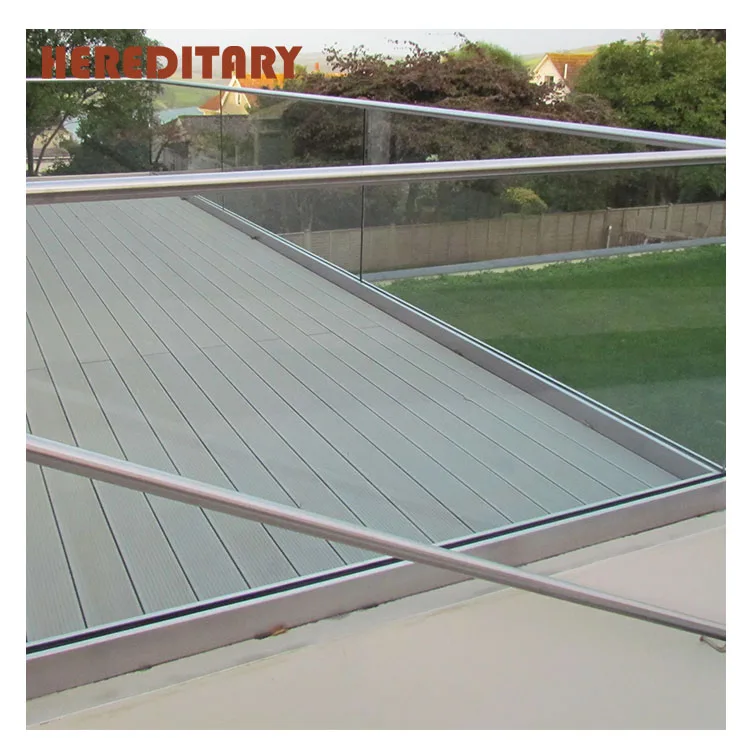 Tempered glass deck railing glass door for balcony frameless glass railing system