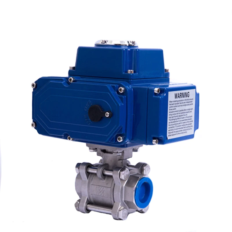 DN32 2 Way SS 24v 220v Electronic Actuator Motorized Control Ball Valve Thread 3PC Ball Valve