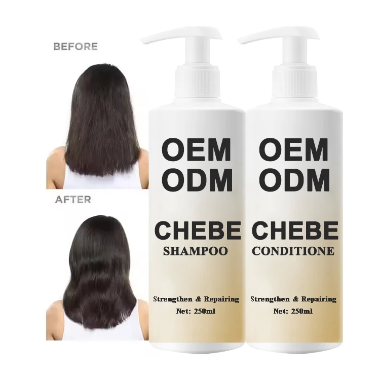 OEM Customs Logo Repair Damaged Hair Anti-Loss Anti-Dandruff 250ML Chebe Shampoo And Chebe Conditioner