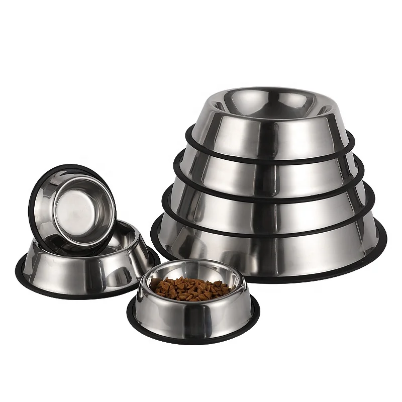 Wholesale Stainless Steel Pet Bowl Amazon New Pet Food Bowl Supplies Dog Bowl Feeding Water Dispenser