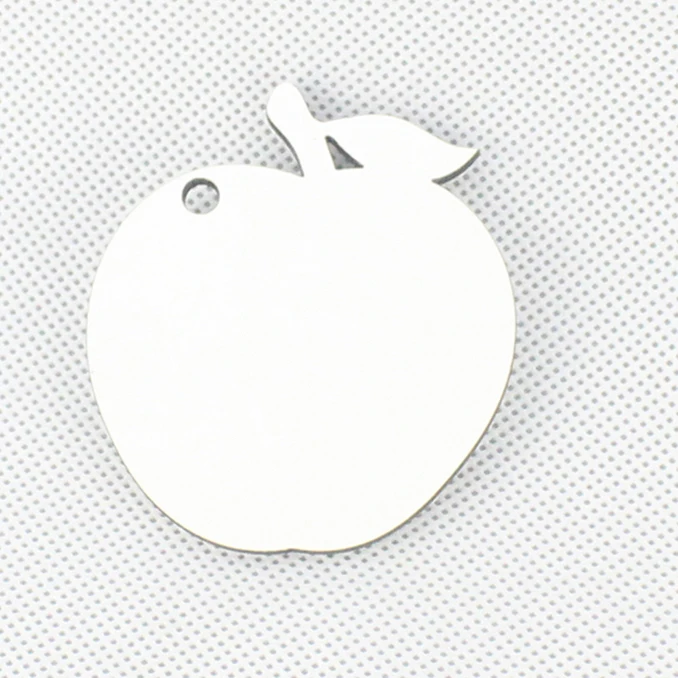 
Apple Shaped Wood keychain sublimation blank key chain blank double sided key holder 