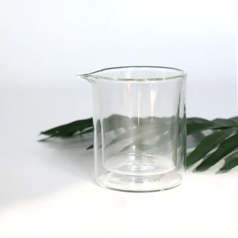 Hot Style Competitive Price 210ml Transparent Empty Double Wall Glass Massage Candle Jar Container With Spout and Box
