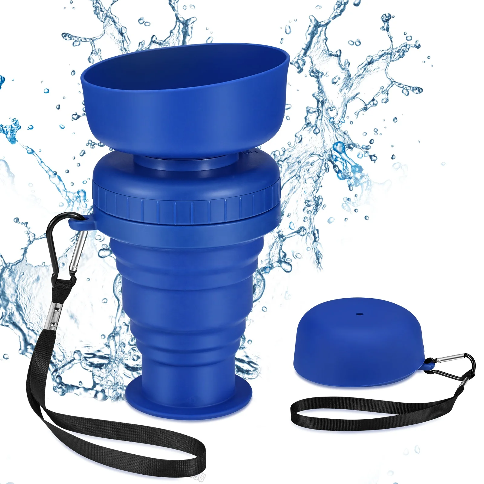 Multifunctional Foldable Leak Proof Portable Dog Water Bottle Food Grade Silicone Dogs Drink Dispenser Feeder