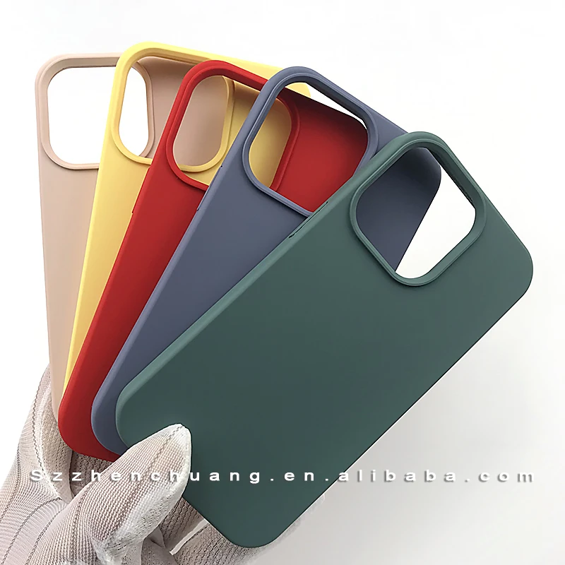New Silicone Case for iPhone 12 pro max case 2021 Anti-Fingerprint Phone Case for  iPhone 13 Cellphone Cover