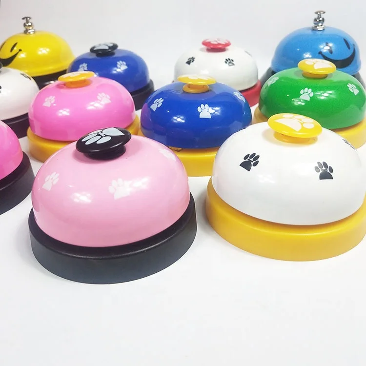 Color footprints fun press the bell dog trainer food bell pet trainer dog training supplies