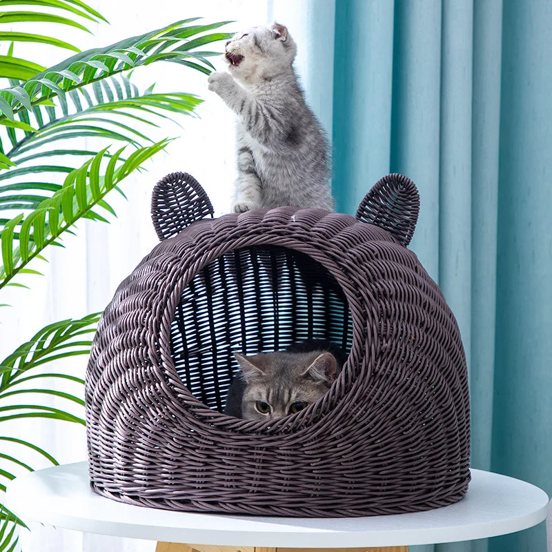 Hot Sale Festival Gift Rattan Pet House Modern Pet Bed Detachable Cat Dog Bed House