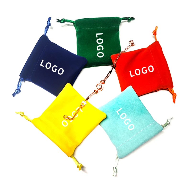 Сумки для ювелирных изделий из бархатной ткани небольшой упаковочный пакет с логотипом на заказ