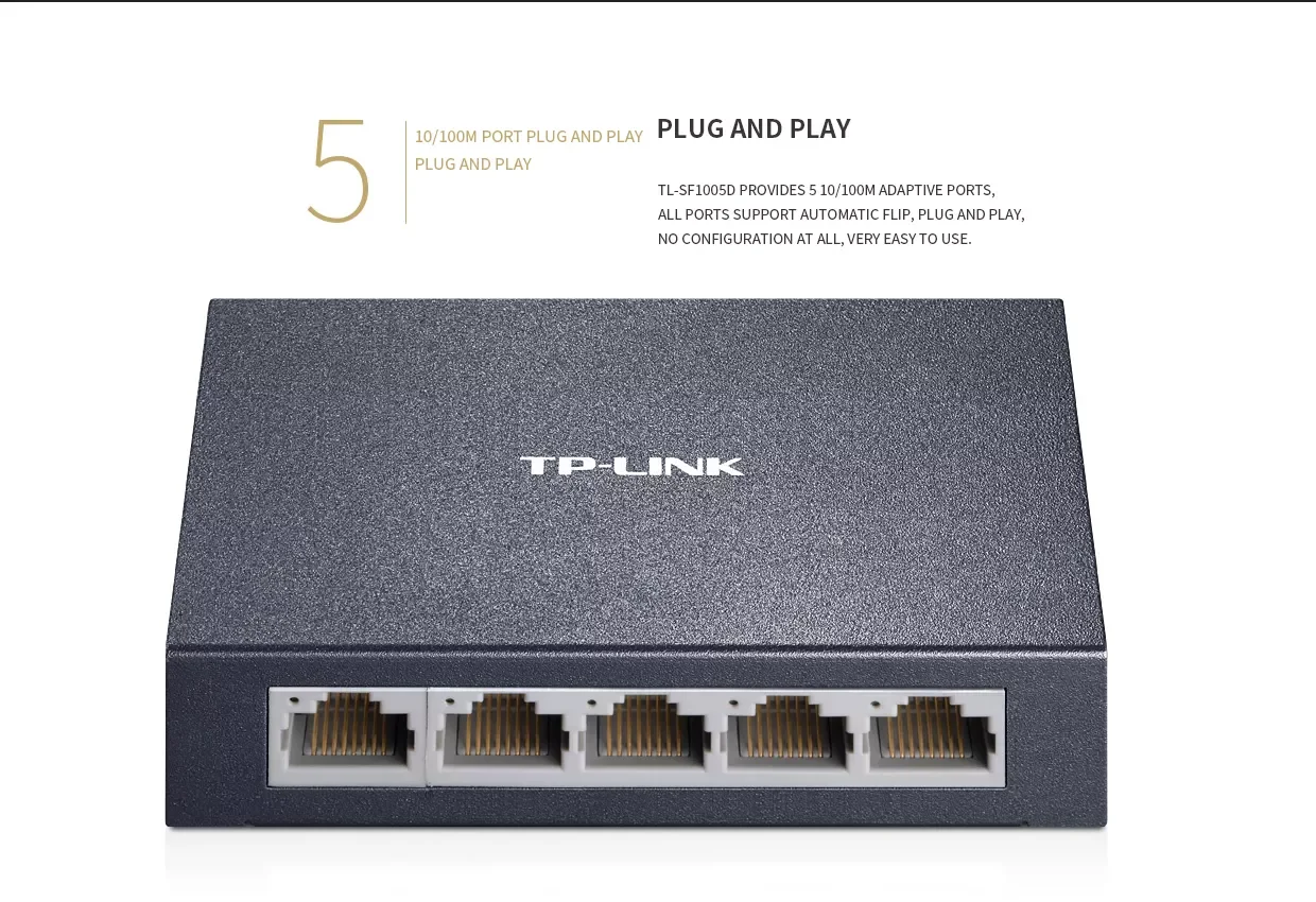 TP LINK TL-SF1005D 5-port 100M switch 4-port network cable splitter shunt network monitoring