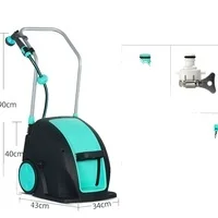 20M Enclosed Plastic Air Hose Reel Cart Garden Watering Tool Set with Connector Pipe Gun