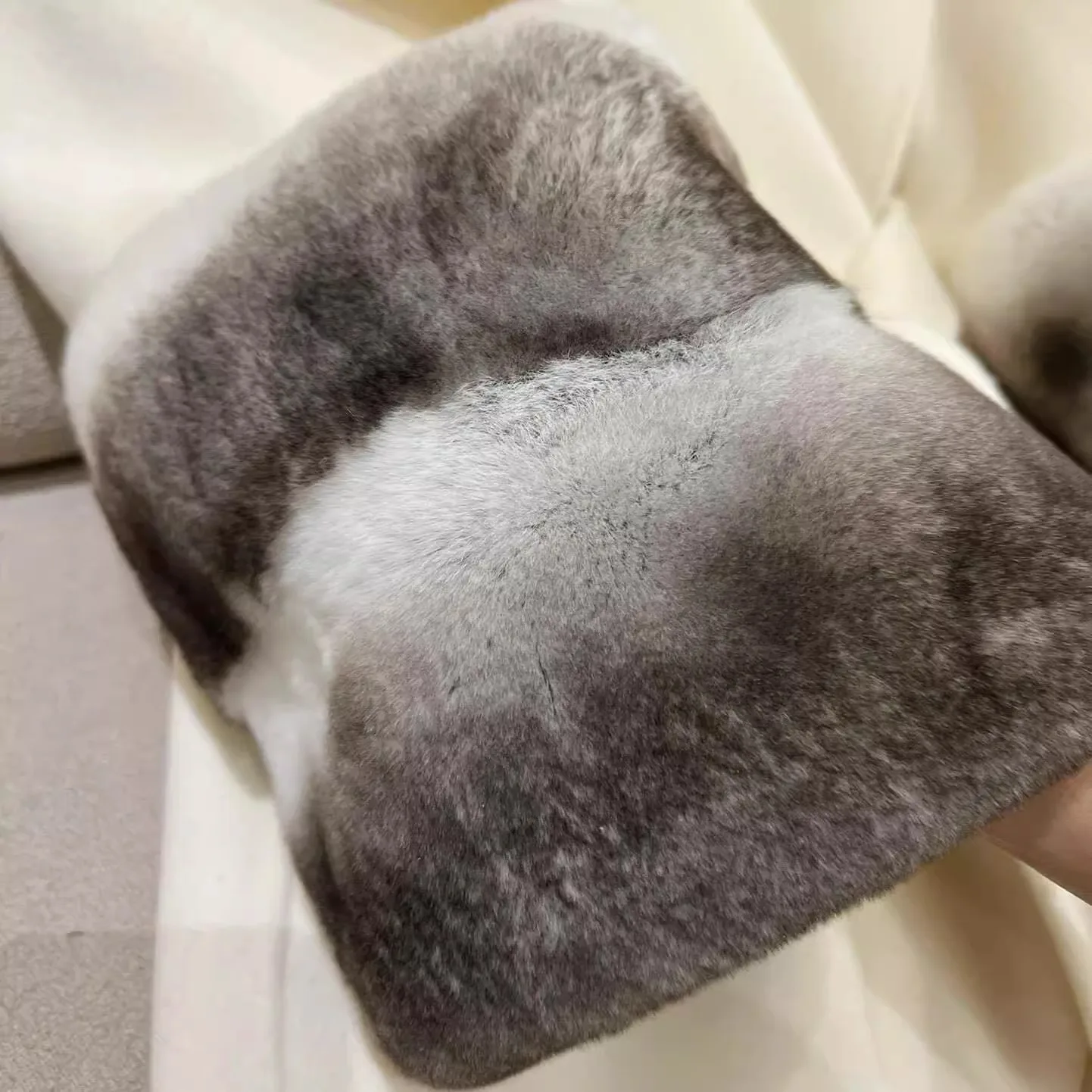 New high-grade luxury coat wool fox fur coat waist-tight double sided cotton woolen coat