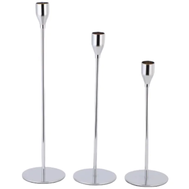 Hallway Study Decoration Table Romantic Candlelight Dinner  Iron Aluminum Electroplate Small Candlestick