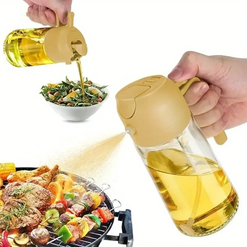 Multifunctional Cooking Spray Bottle Healthy Low Fat Option Air Fryer Compatible 2 In 1 Oil Mister