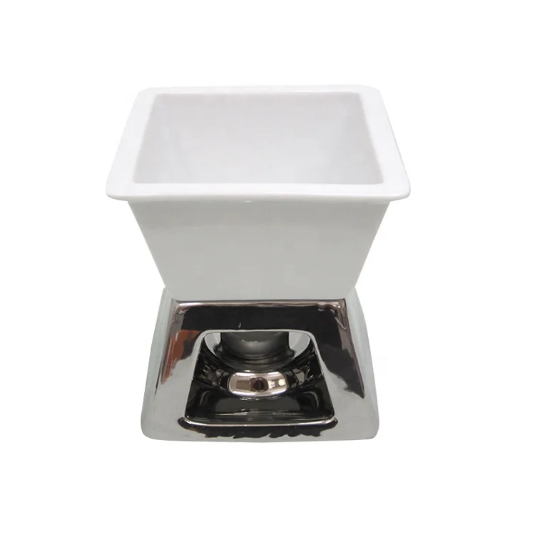 
Wholesale Chrome Plated Ceramic Fondue Set Melting Cheese Tools 