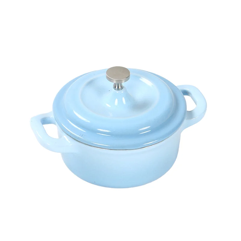 QulenoMini 10CM Cast Iron Enamel Hot Pot Set Classic Design Aluminium Cooking Pans with Lid for Home Use New Condition