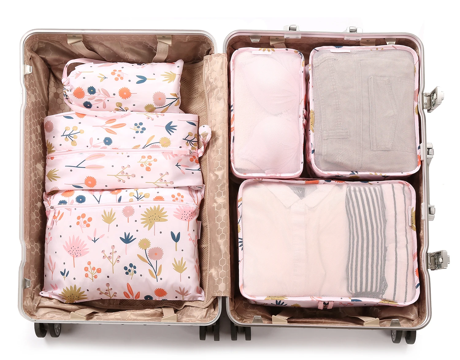 Wholesale high quality P.travel Travel Luggage bag Organizer 6 Pcs Packing Cubes Storage bag