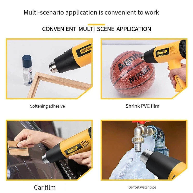 DL391201 heat gun temperature adjustable high power film heating miniature