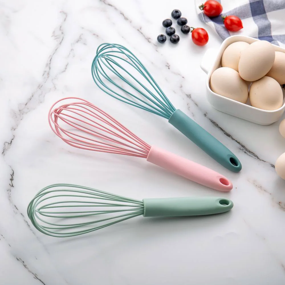10 Inches kitchen utensils hand held stirring stick manual whisk ice cream mixer machine baking DIY tool silicone egg beater