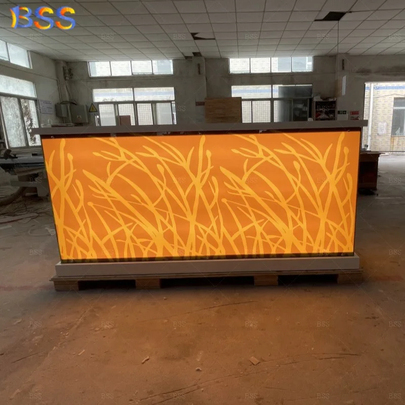 Small Restaurant Furniture Cash Counter Modern Design Fancy Gloss White Marble Top L Shape Restaurant Cash Counter With Light