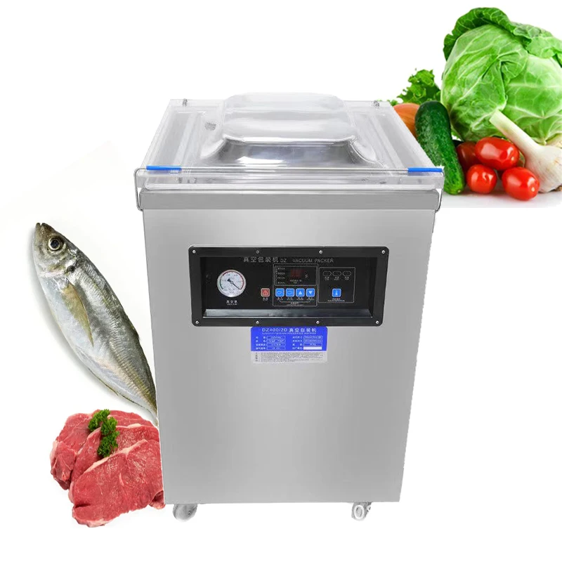 DZ 400 2D maquina selladora al vacio Automatic food vegetable rice fish single vacuum chamber sealer sealing machine