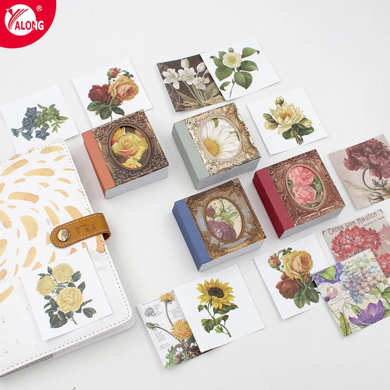 Yalong Floral Vintage Washi Self-adhesive Cuttable Decorative Sticker Book Suitable For Scrapbooking  Journaling custom sticker
