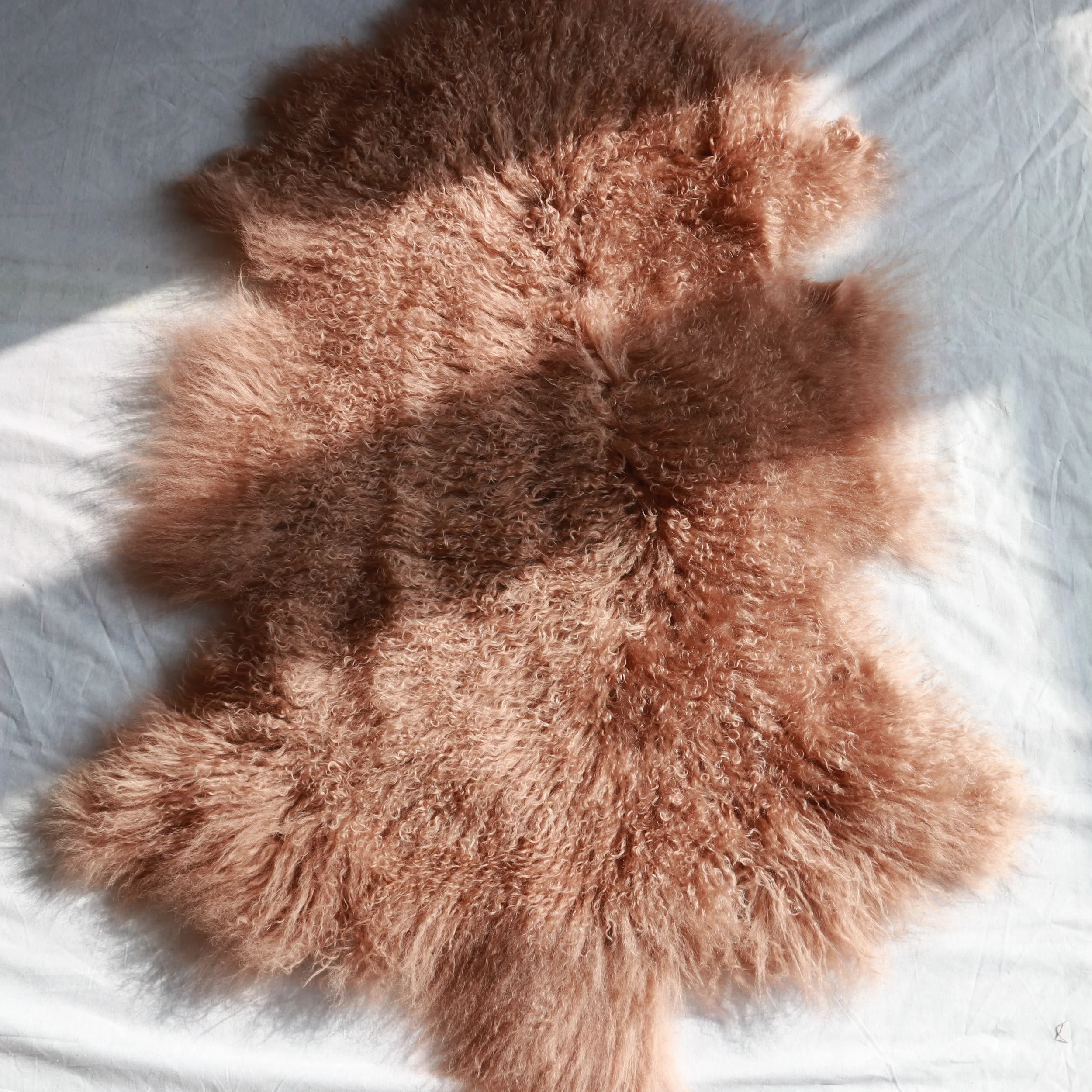 Natural Mongolian Sheepskin Throw Hide Tibetan Lamb Fur Skin Real Sheep Fur Rugs Blanket