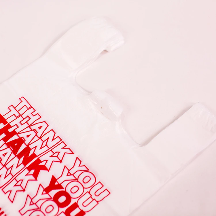 Small Vest Bag Biodegradable T-Shirt Bags Thank You Reusable Shopping Bags With Logo