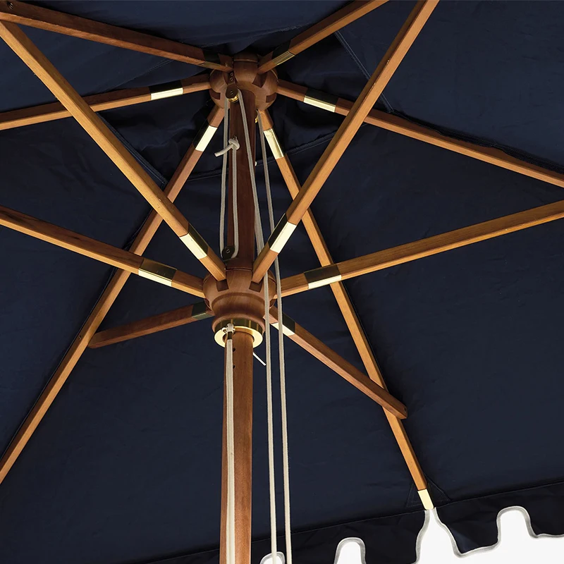 Premium 3.5 Meter Rectangular Sunbrella fabric outdoor patio umbrella Teak frame outdoor umbrella patio