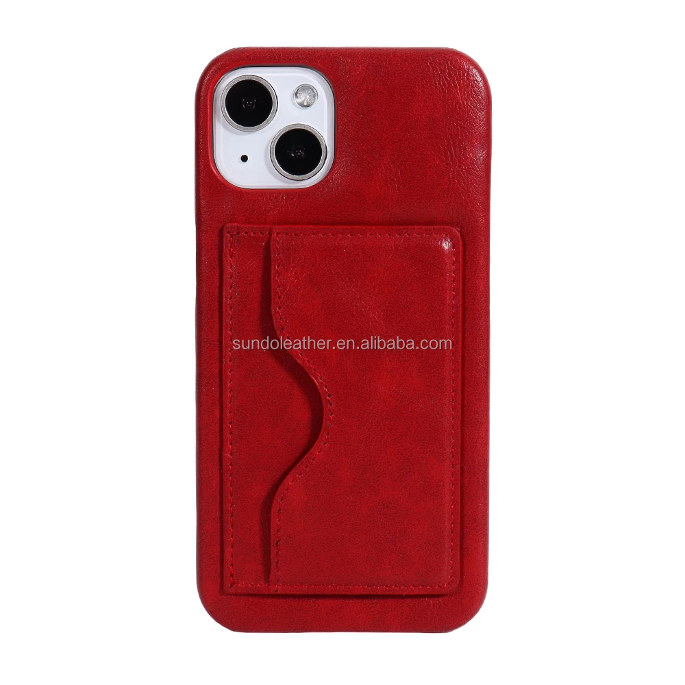 Factory Direct Sale Red New Design Pu Leather phone Case Custom Logo Designing Engrave for iPhone 13 14 Case Set