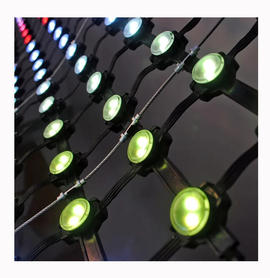 Foldable RGB LED Pixel Matrix Led Mesh Screen for Media Facade lighting
