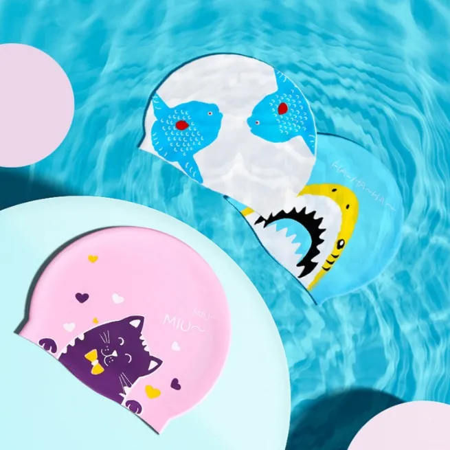 E-Commerce New Fashion Swim Cap Custom Accepted Wholesale Price Waterproof Environmental High Elasticity Silicone Swimming Caps