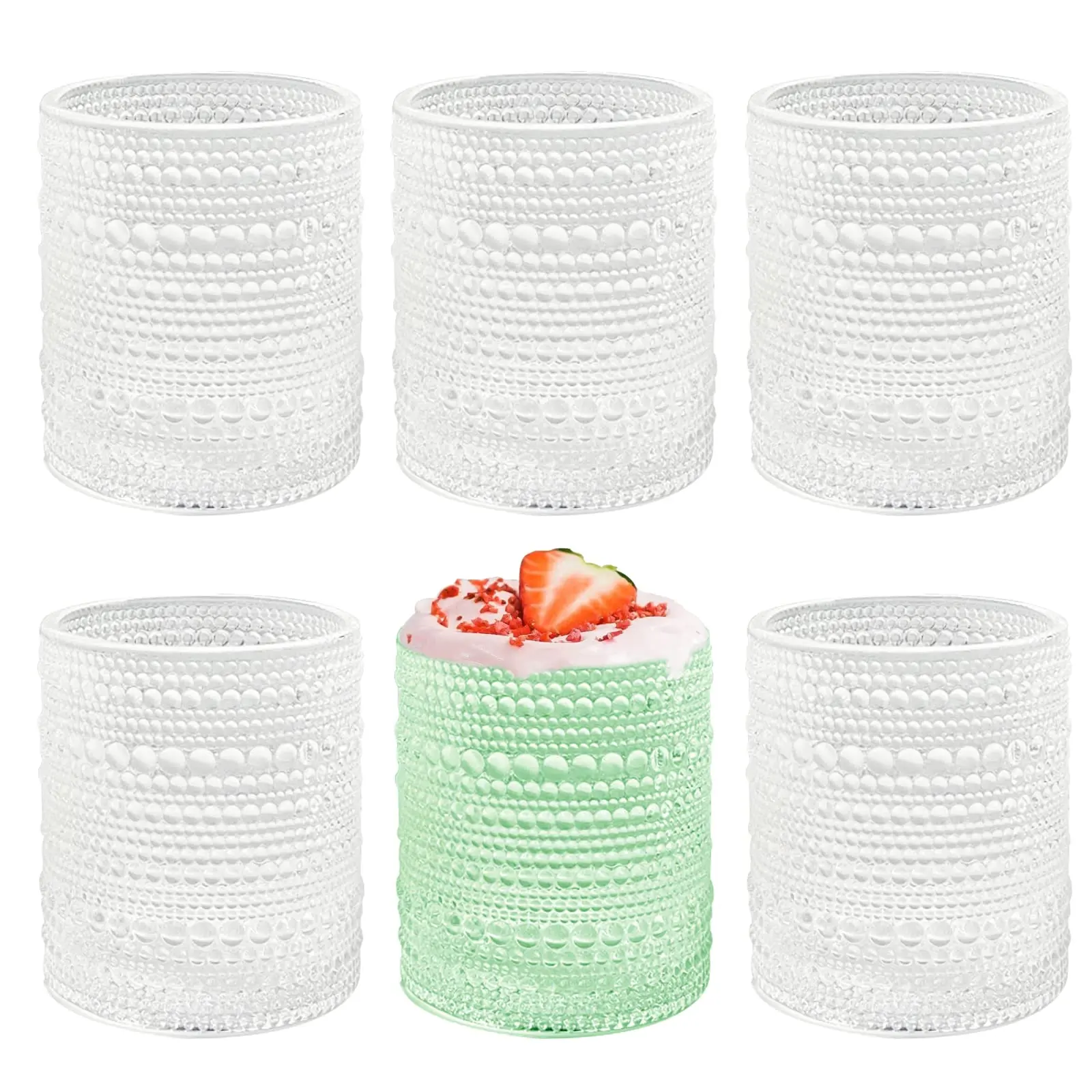 Wholesale  Romantic Green Drinking Glasses Retro Wine Water Whiskey Glasses Cup Embossed Blue Drink Glass Goblet boho glassware