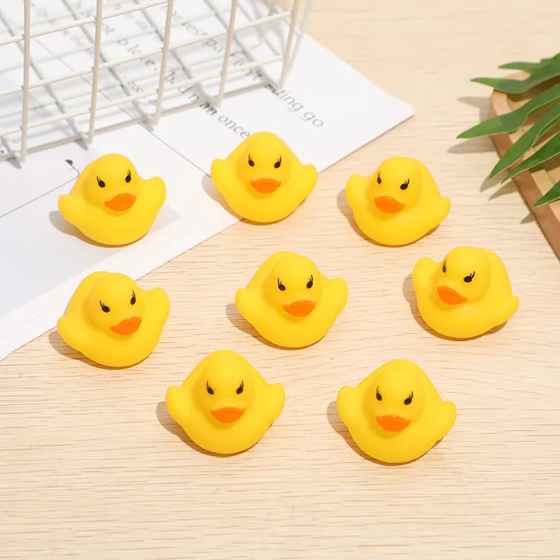Hot new Bath Toy Animals Swimming Water Toys Mini Colorful Soft Floating Rubber Duck Squeeze Sound Funny Gift WCW518