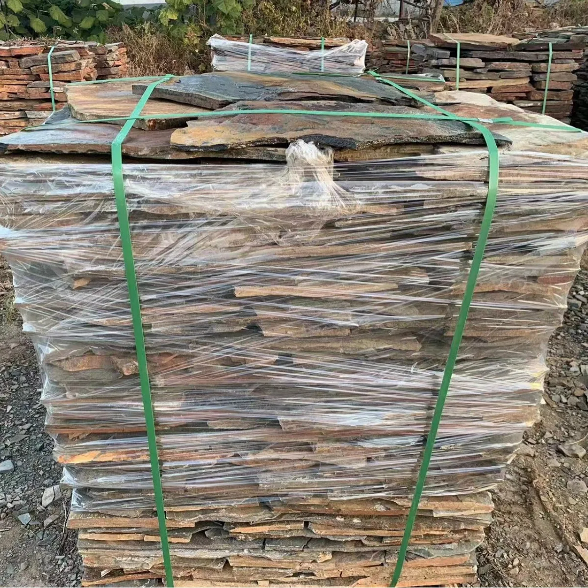 HZX Stone Mosaic Natural Marble Black Retro Culture Stone TV Background Wall Ancient Wood Grain Living Room Tile