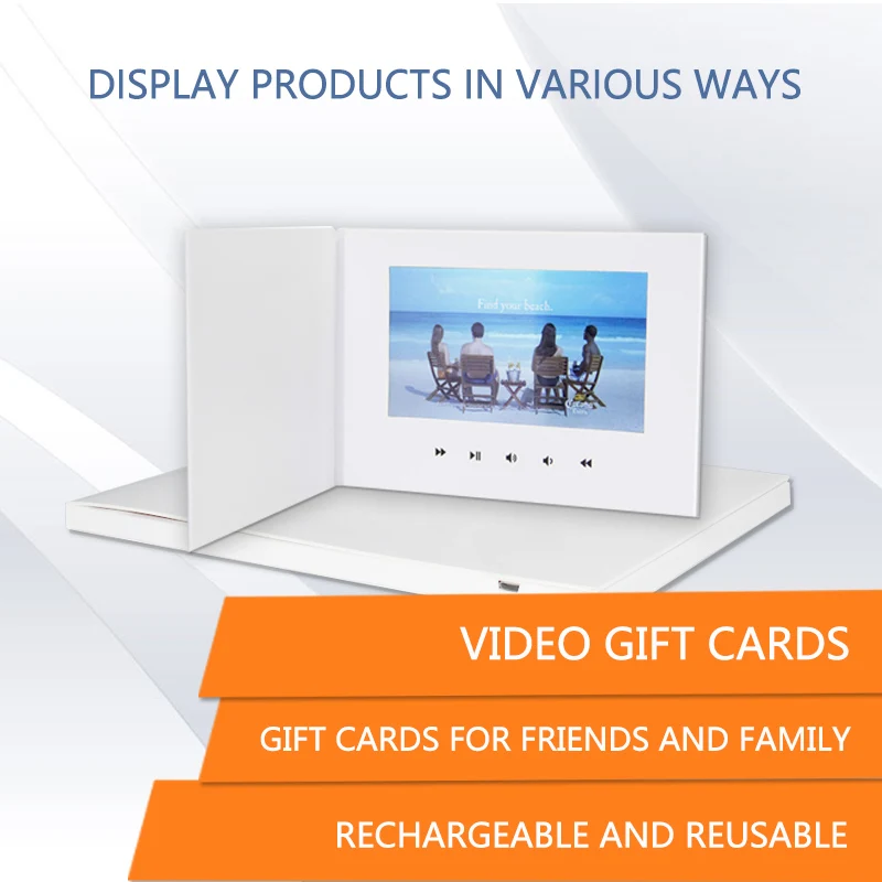 Promotional advertising A5 7 inch lcd video booklet business wedding invitation blank video and digital photo book