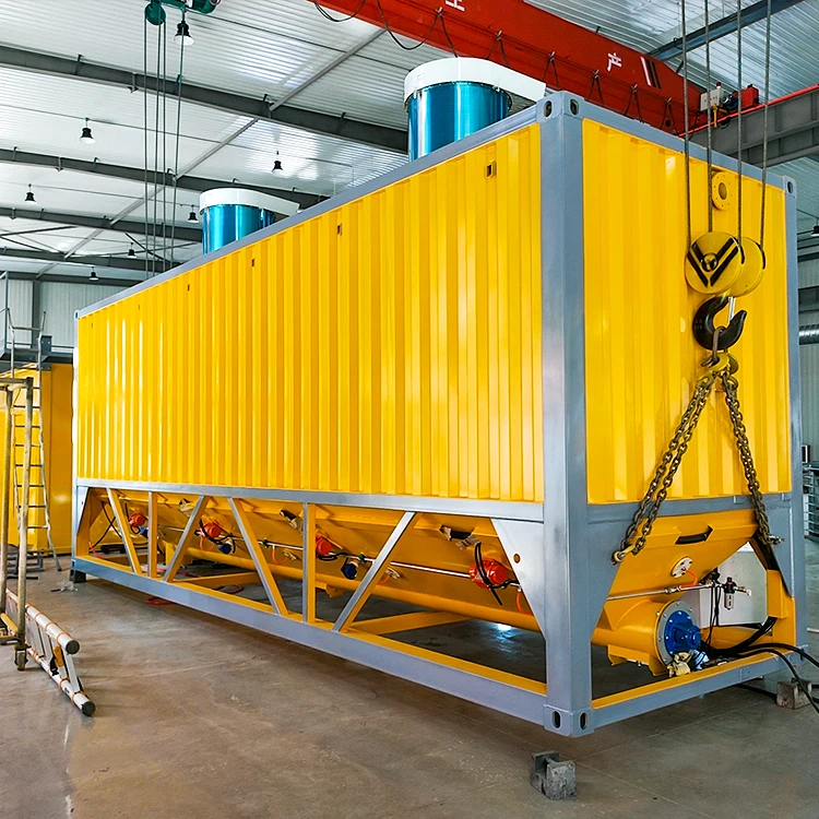 Portable 100 ton silo bulk cement storage container type horizontal cement silo