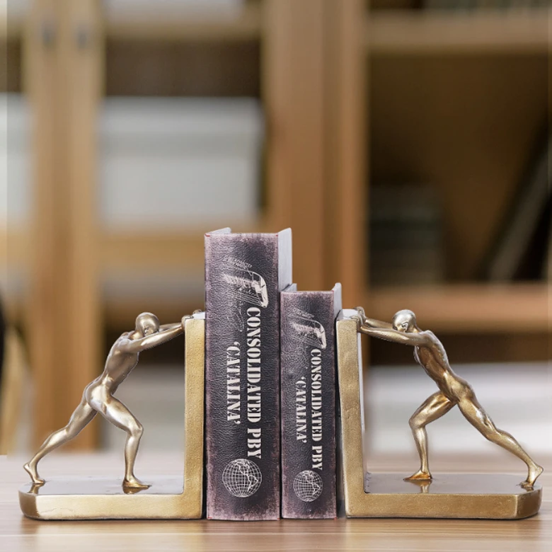  Декоративные полимерные книжные концы гимнастические мужские книг Современная Художественная Скульптура для книжного держателя разделители полки Настольная