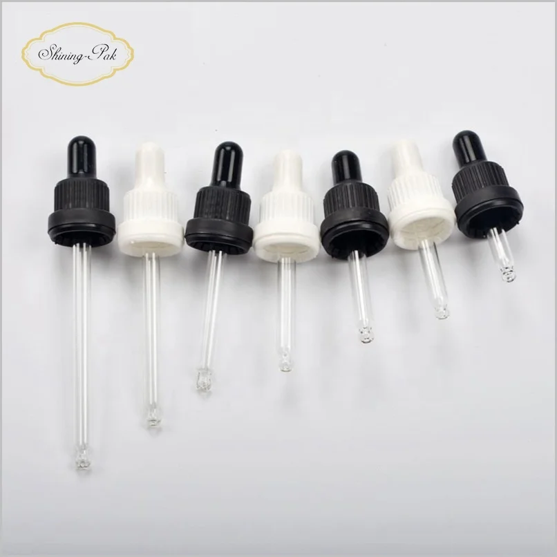 Smooth White Dropper Cap Plastic Dropper With Pipette Rubber For Glass Bottle