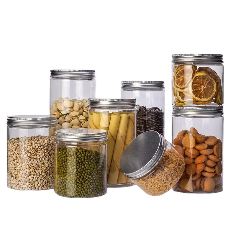 
 Круглая пластиковая банка для хранения пищевых продуктов 1 унция 4 унции 30 мл 50 мл 60 мл 80 мл 100 мл 150 мл 200 мл ПЭТ с алюминиевой/пластиковой крышкой  