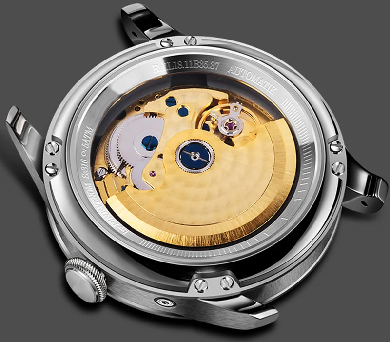 Мужские механические наручные часы с календарём, корпус из нержавеющей стали под заказ