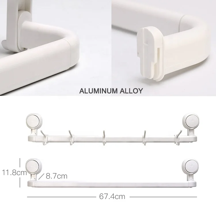 Single Wall Mounted Towel Rack Bar Hanging Holder Bathroom Accessories Bathroom Shelf with Towel Rail Bars Wall Mount Bath Rack