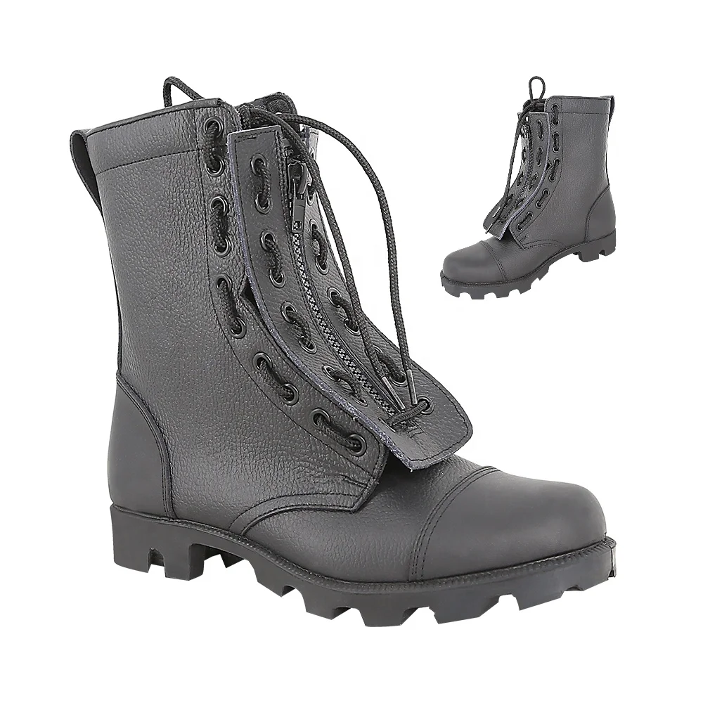 KMS Wholesale vulcanized Leather Botas De Combate Botas Tactico Bottes Tactiques Tactical Boots Shoes For Men