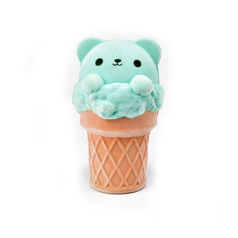 High Quality OEM/ODM Memory Foam Soft Flocking Squishy Toy Simulation Ice Cream Bear Doll For Relief