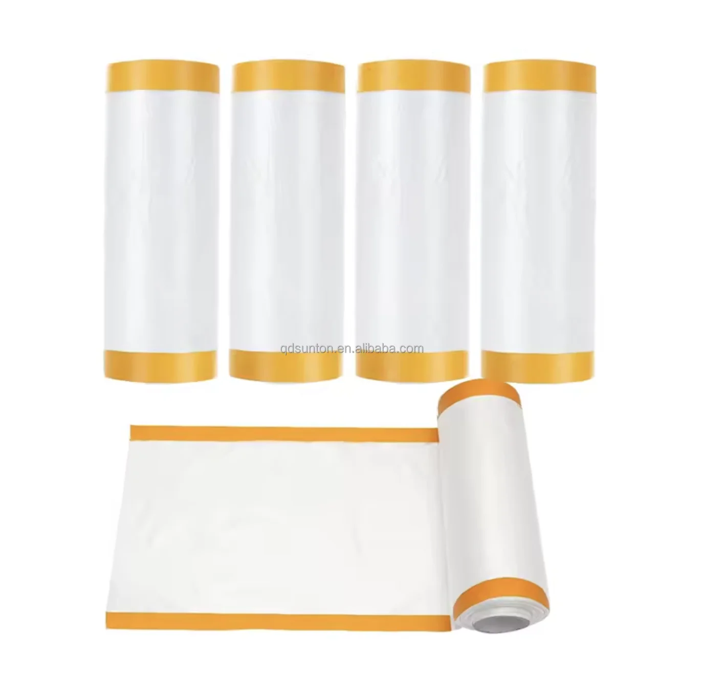 automotive painting  adhesive brown kraft paper plastic decoration protection covering pre taped masking film rolls for car