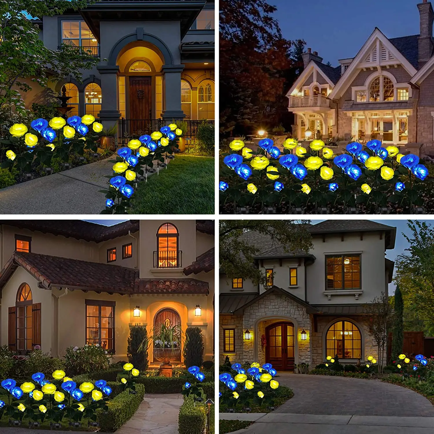 Rose Flower Lights Multi-Color Changing Garden Decor Outdoor Decorative LED Lights for Yard Garden Solar Rose Lights