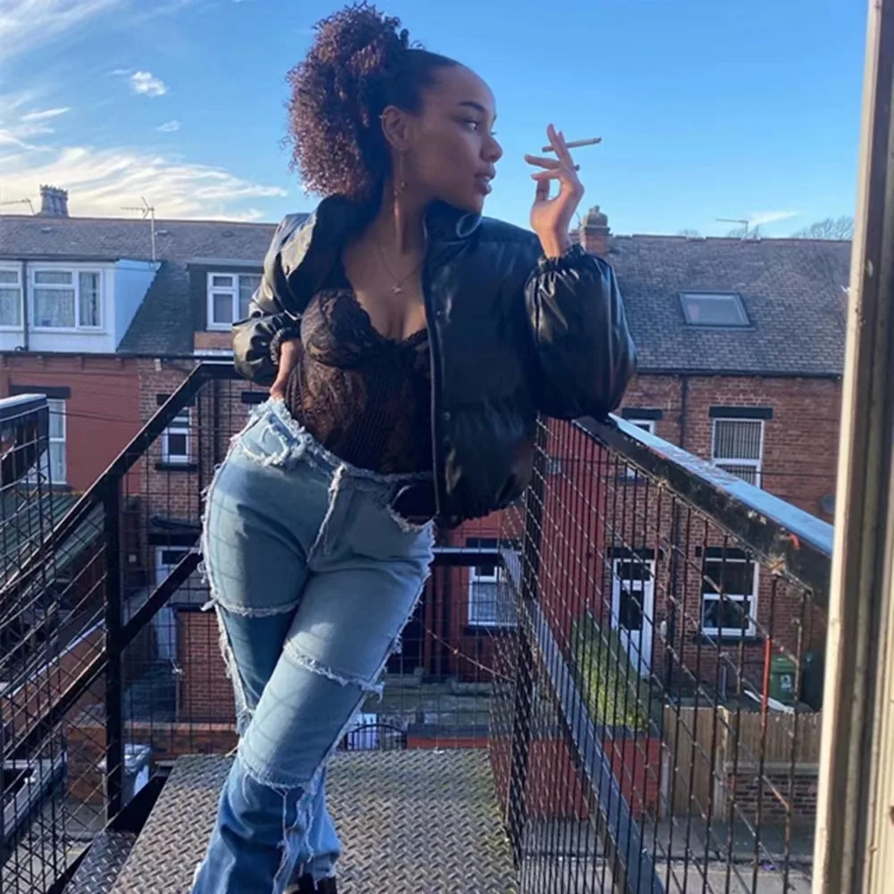 2023 Winter Women Jacket Plus Size Zipper Custom Bubble Coats Shiny Sport Hoodies Bubble Down Coat Puffer Jacket Women