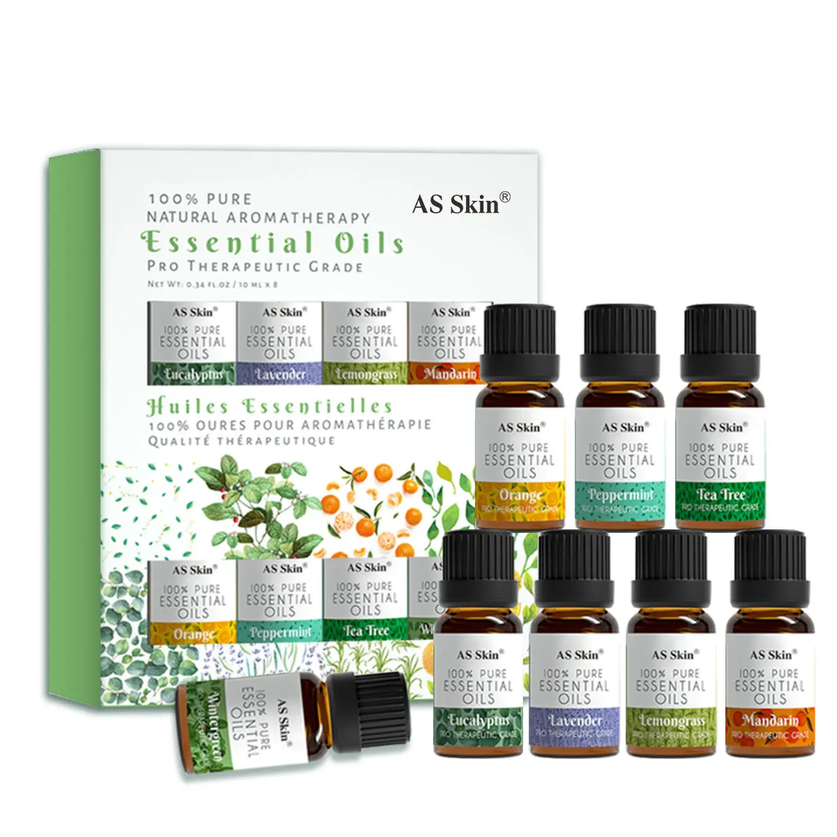 OEM/ODM 10 мл набор сывороточного масла Фирменная этикетка 8 шт. органическое уход за кожей массажное масло для тела Лаванда растительное масло